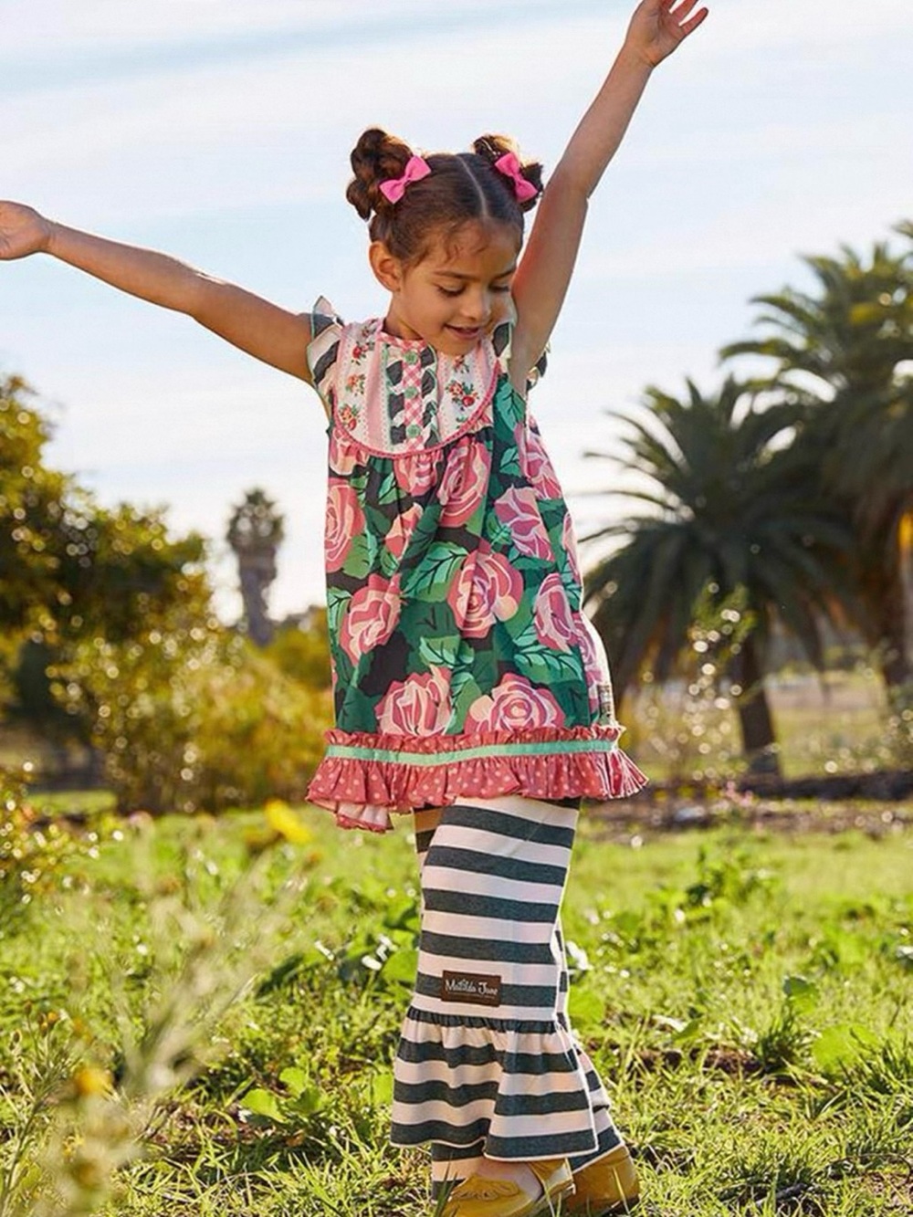 Matilda Jane Girl Striped Big Ruffle Pants
